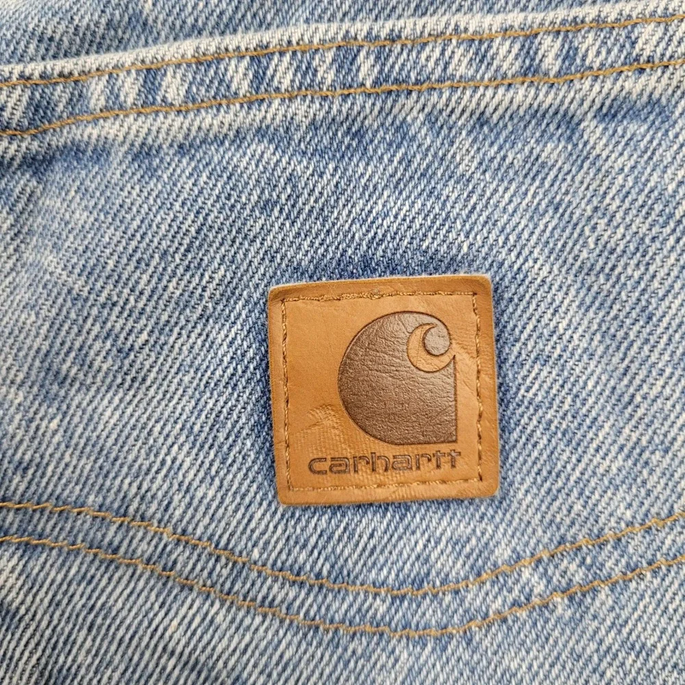Carhartt‎ B460 LVB Relaxed Fit Jeans Mens 36x32 Light Wash Blue Denim Workwear